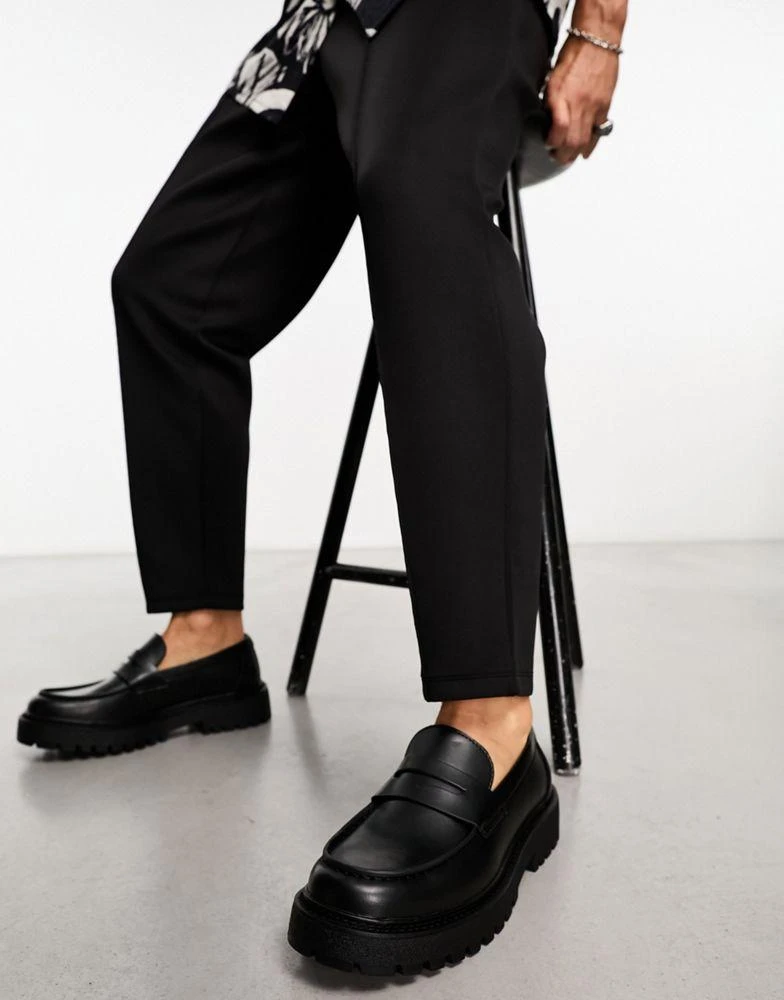 Pull&Bear Pull&Bear chunky loafer in black 4