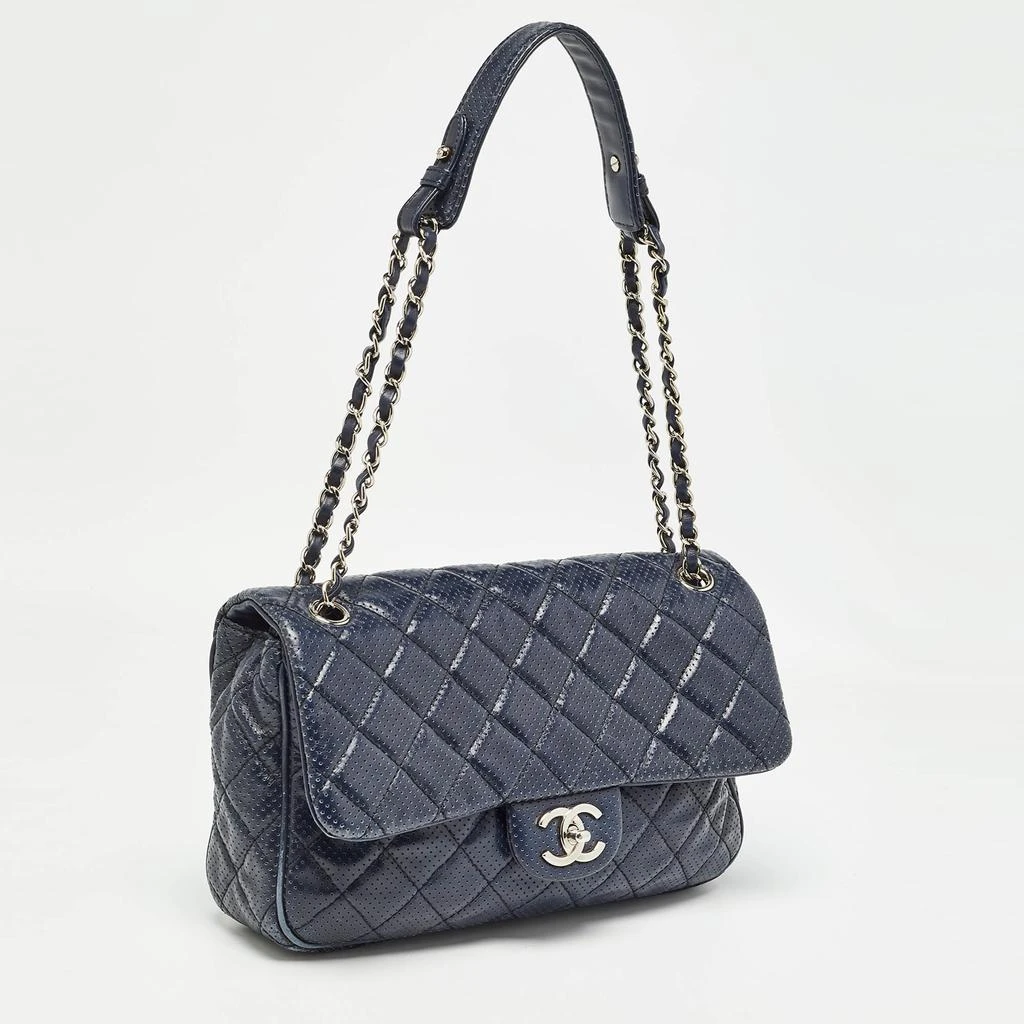 Chanel Perforated Leather Punch Flap Bag 2