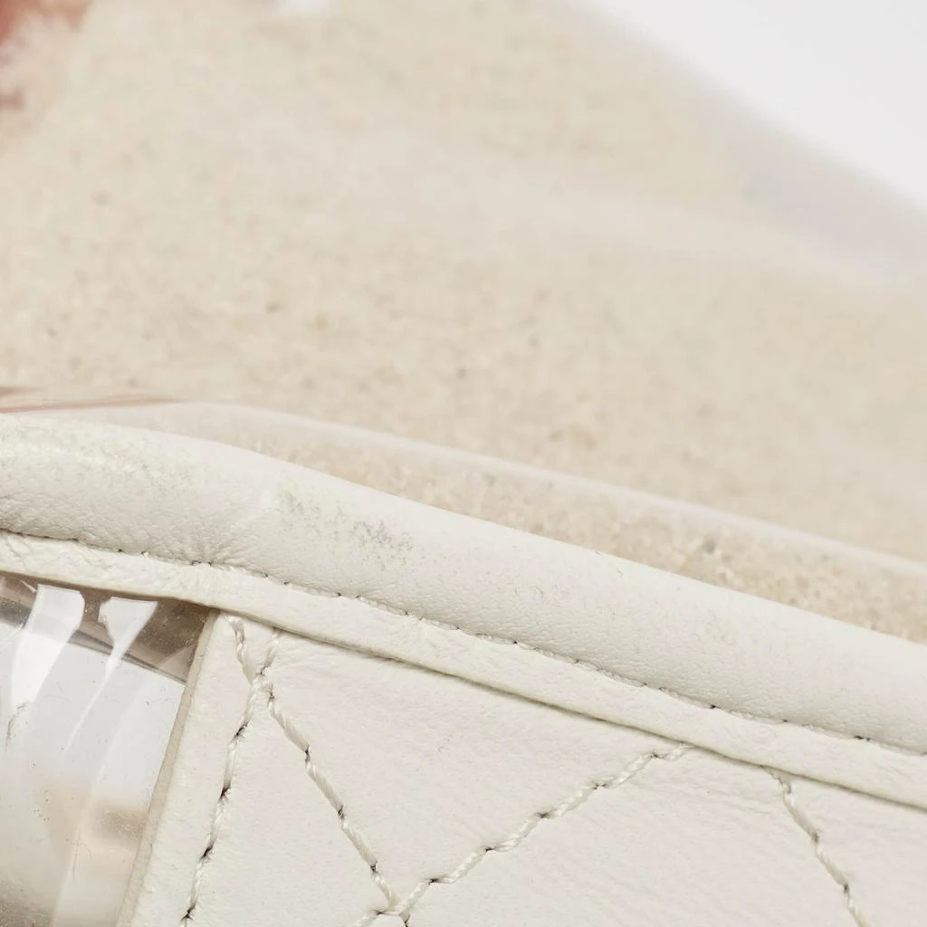 Chanel Chanel White PVC and Leather Sand By The Sea Flap With Pearl Strap Bag  6