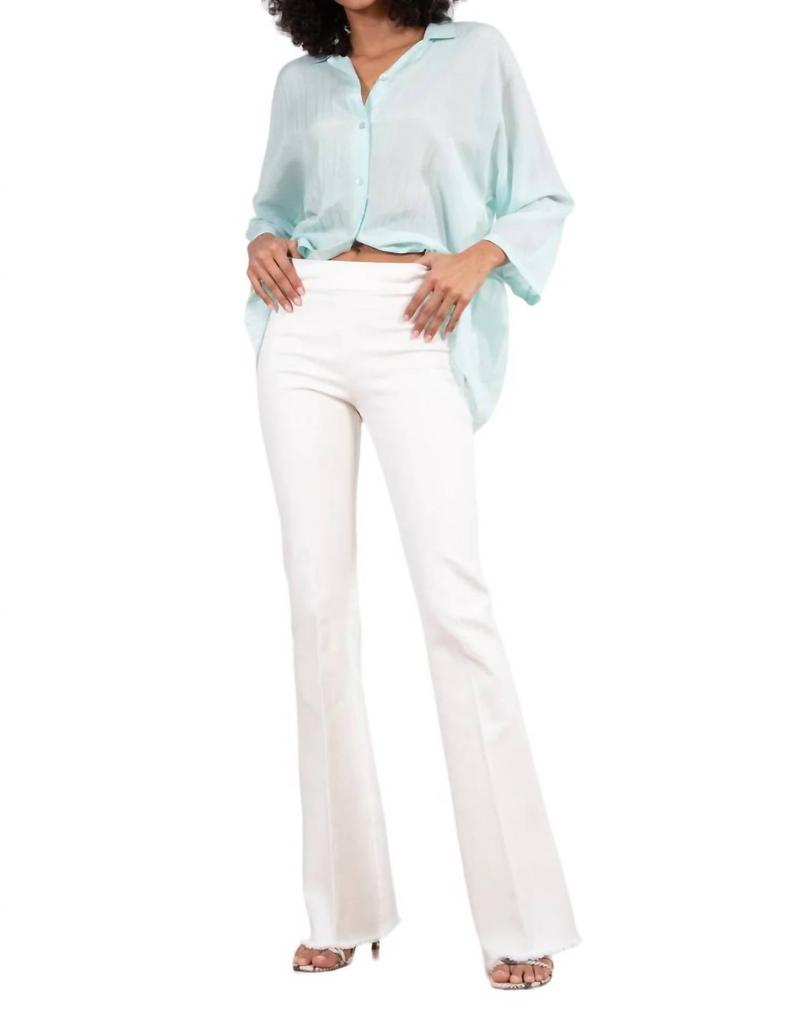 Avenue Montaigne Bellini Long Denim Pant In White