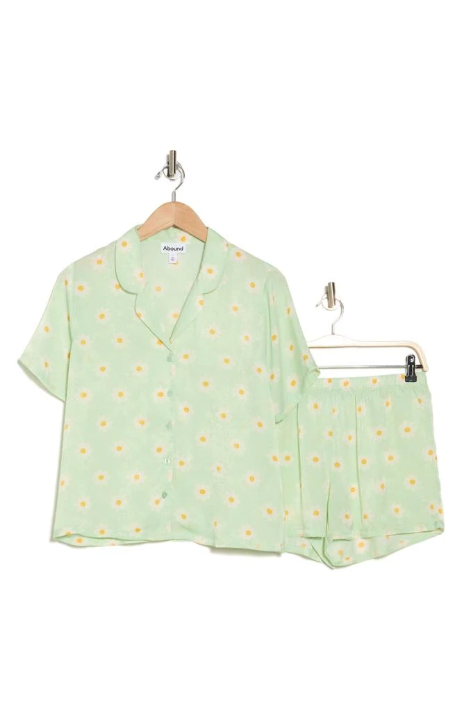 Abound Satin Button-Up Shirt & Shorts Pajamas 3