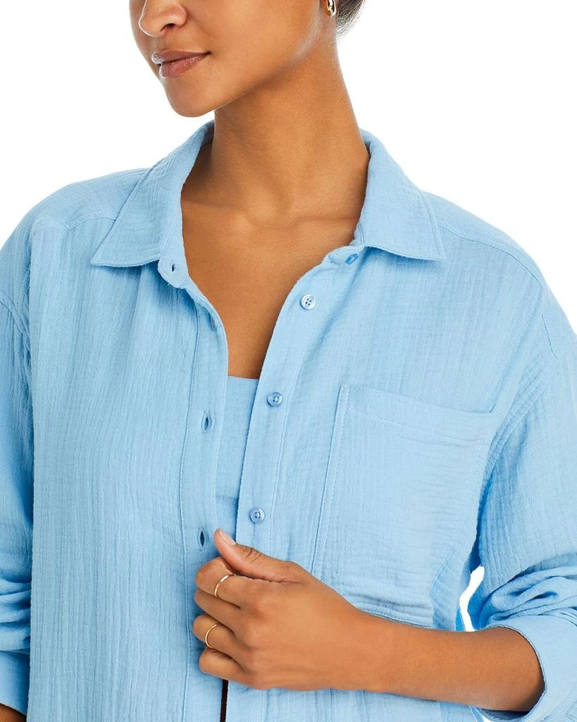 Echo Design Gauze Boyfriend Shirt Swim Cover-Up 5