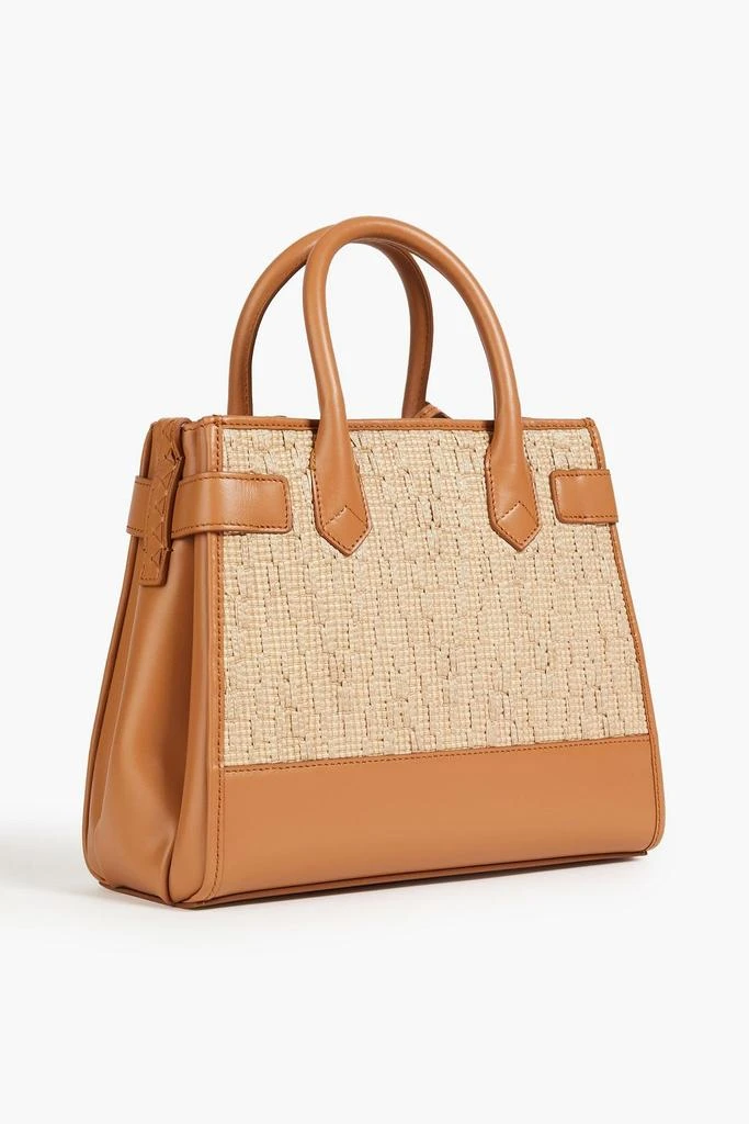 SERAPIAN Leather and raffia tote 3