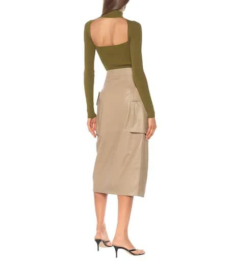 Zeynep Arçay Leather cargo midi skirt 3