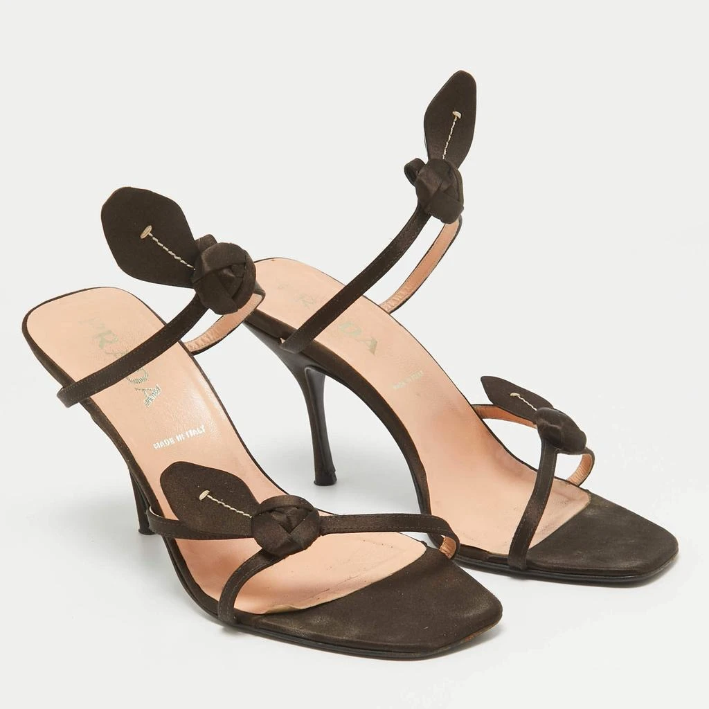 Prada Prada Brown Satin Slide Sandals Size 38.5 4