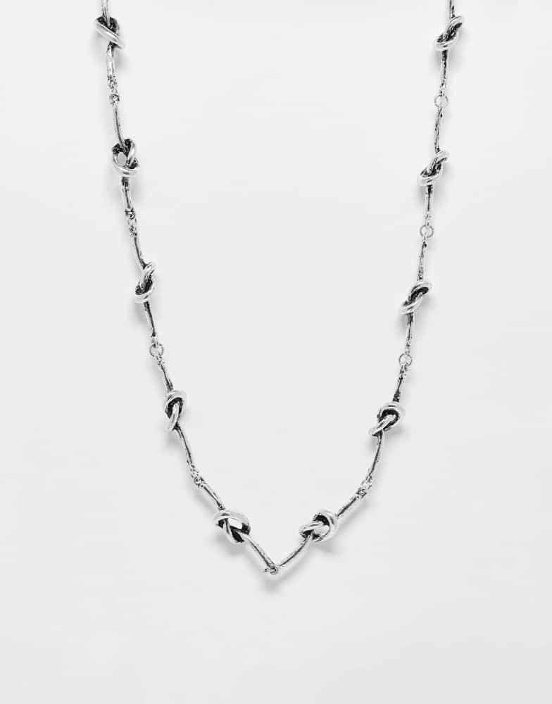 Reclaimed Vintage Reclaimed Vintage unisex knot link chain necklace in silver