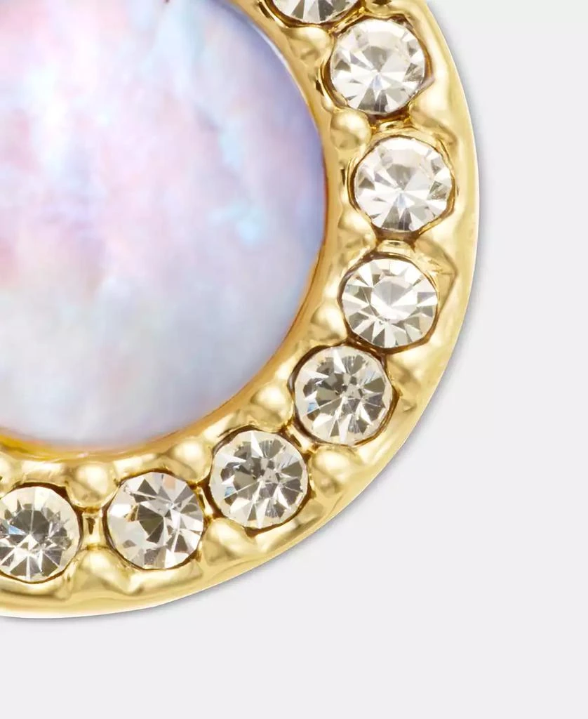 DKNY Mother of Pearl Inlay Statement Stud Earrings 3