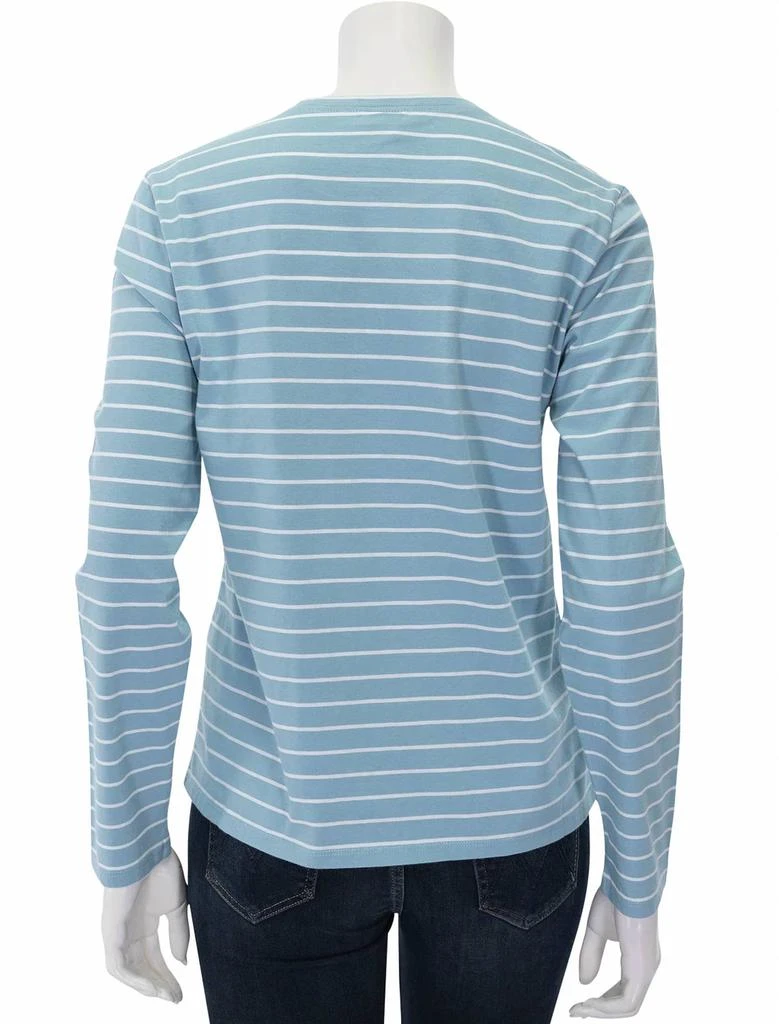 KULE The Modern Long Shirt In Frost Blue/white 2