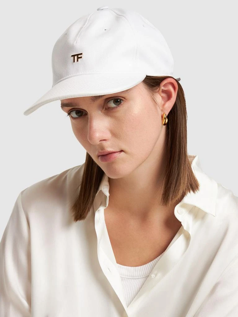 Tom Ford Tf Cotton Canvas & Leather Baseball Cap 1