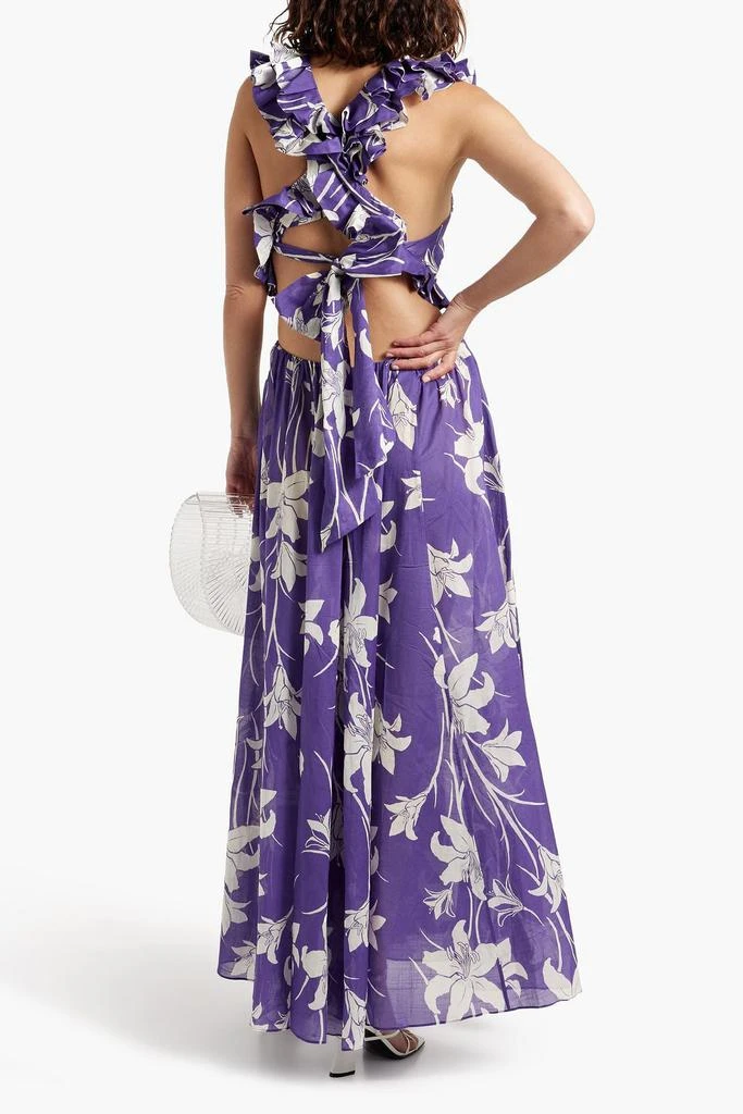Zimmermann Ruffled cutout floral-print cotton-voile maxi dress 3