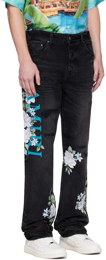 AMIRI Black Embroidered Jeans 2
