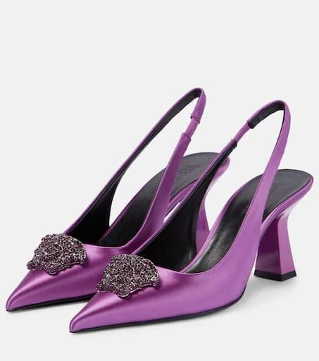 Versace La Medusa satin slingback pumps 5