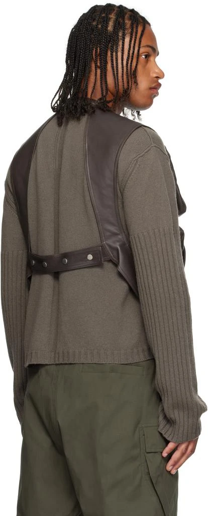 Rick Owens Gray Concordians Leather Cargo Vest 3
