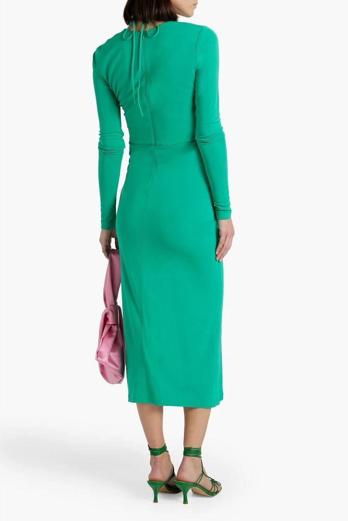 REBECCA VALLANCE Edie cutout ruched jersey midi dress 3