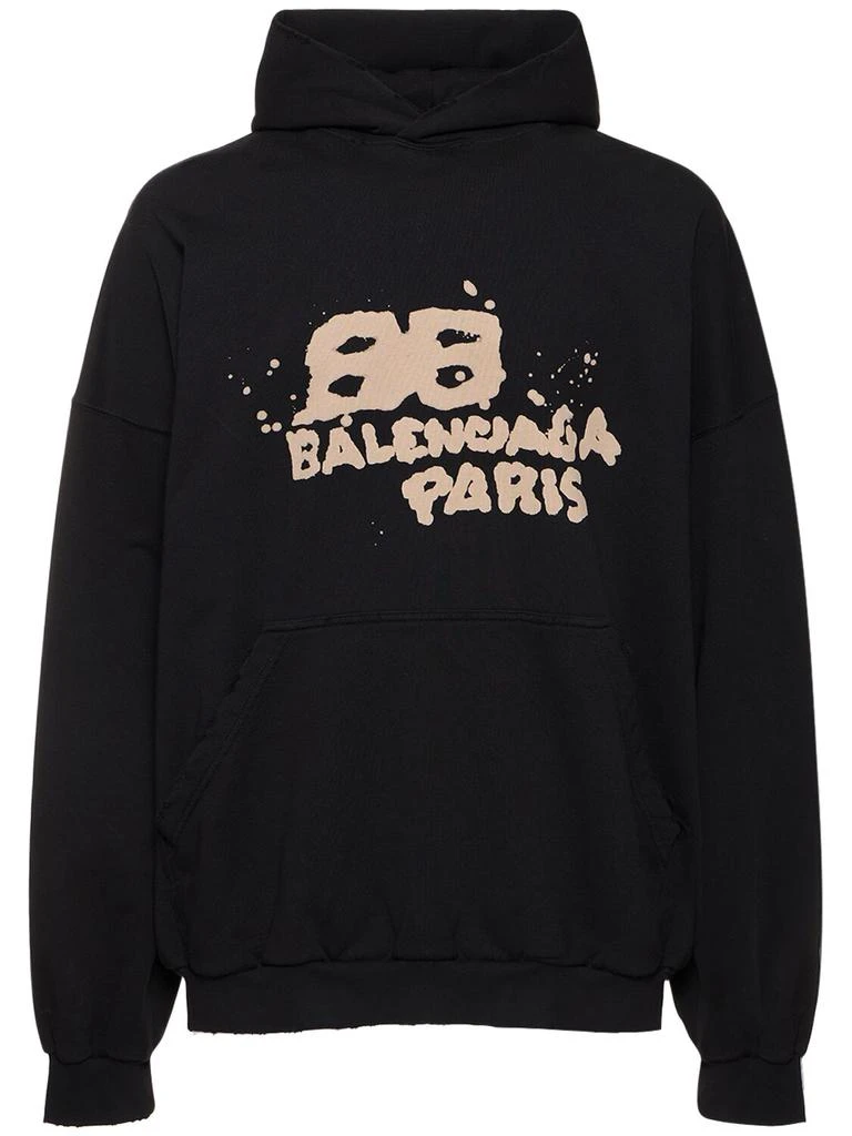 Balenciaga Hand Drawn Bb Icon Cotton Hoodie 1