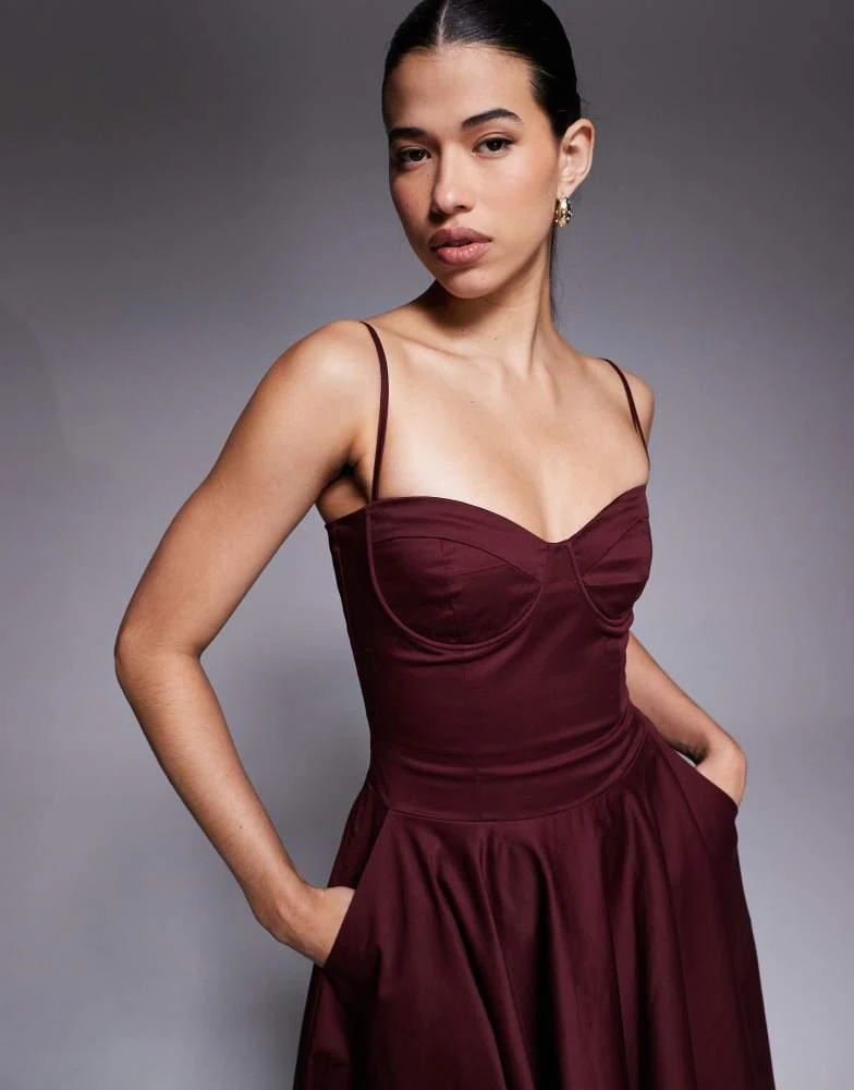 TFNC TFNC cotton cami cup detail full skirt midi dress in burgundy - Dresses & Skirts - Free Shipping - BeyondStyle TFNC TFNC cotton cami cup detail full skirt midi dress in burgundy - Dresses & Skirts - Free Shipping - BeyondStyle
