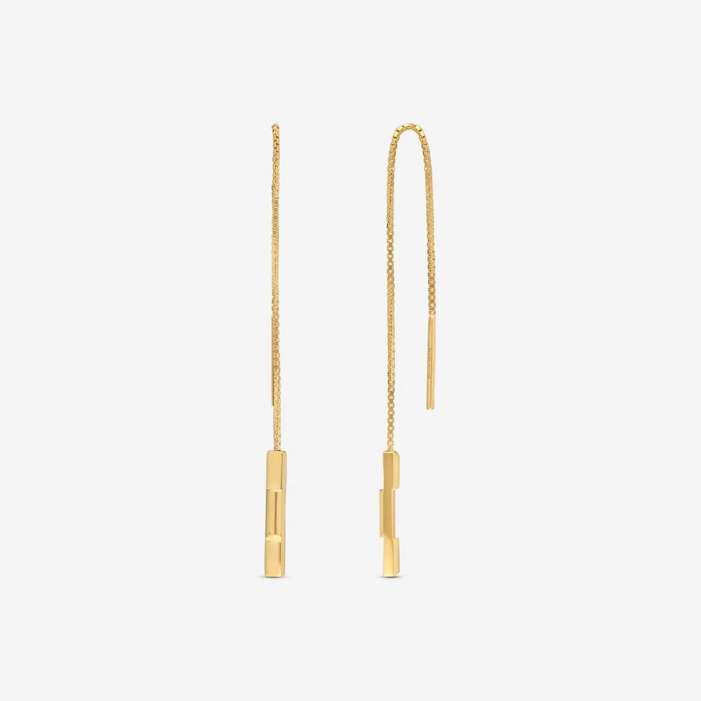 Gucci Gucci Link to Love 18K Yellow Gold Chain Bar Drop Earrings YBD66211500100U-copy 3