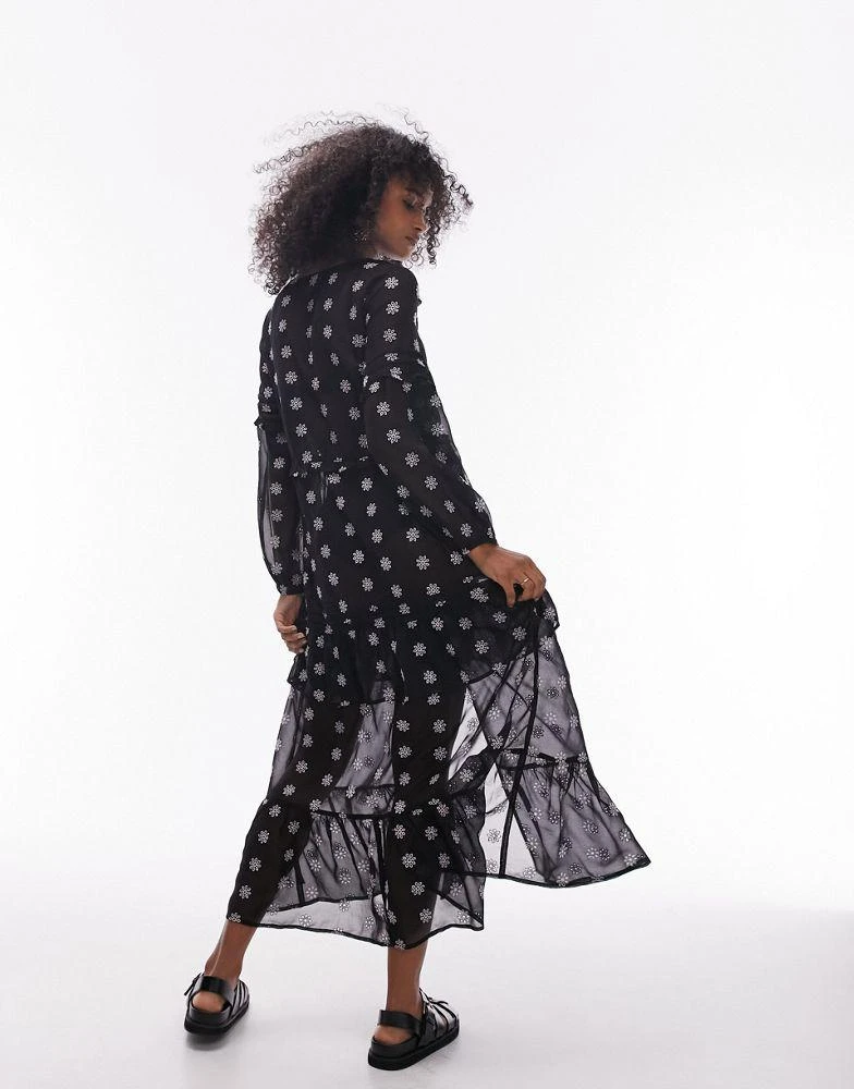 Topshop Topshop embroidered maxi beach dress in black 4
