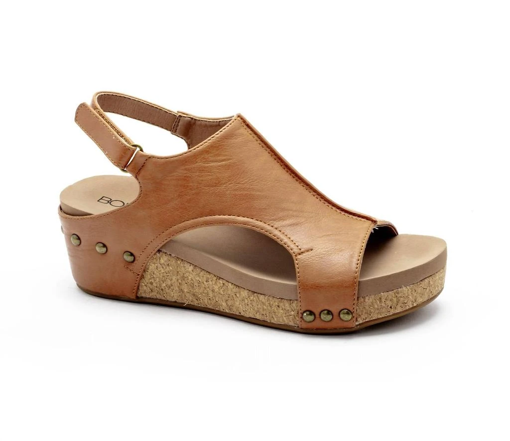Corkys Footwear Women's Volta Ii Studded Wedge Sandal In Cognac 1