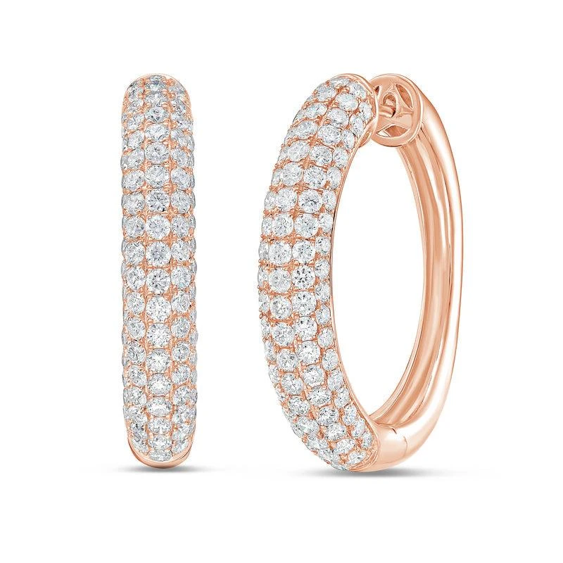 Diana M Jewels 14KT ROSE GOLD LAB GROWN DIAMOND HOOPS WEIGHING 5.00 CTS TW 2