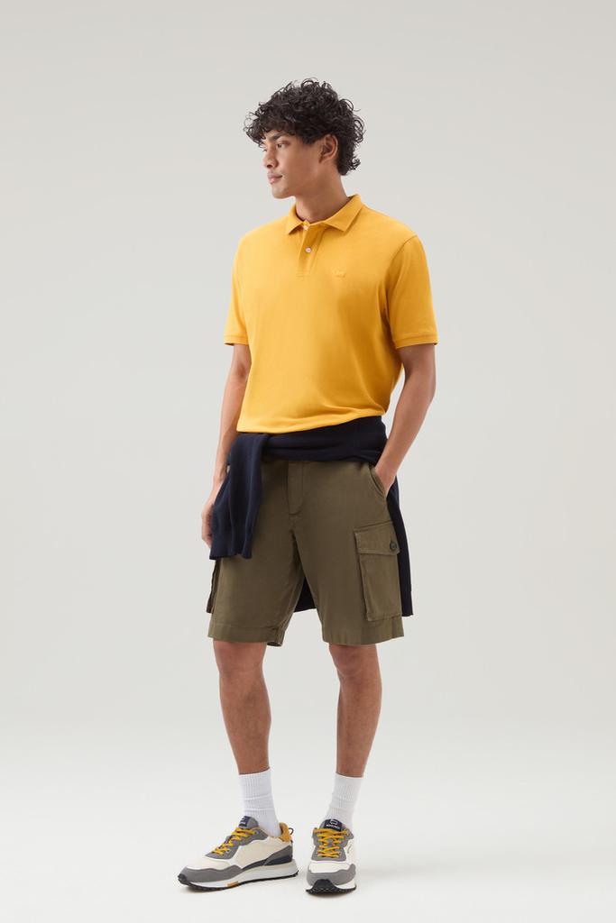 Woolrich Piquet Polo Shirt in Pure Cotton - Men - Yellow
