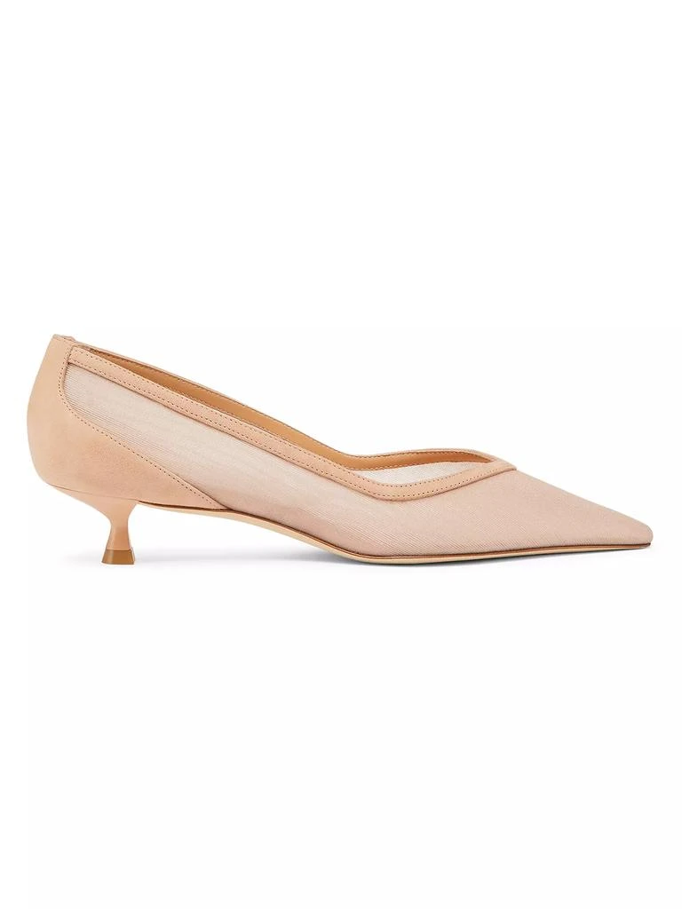 Stuart Weitzman Eva 35MM Mesh & Leather Pumps 1
