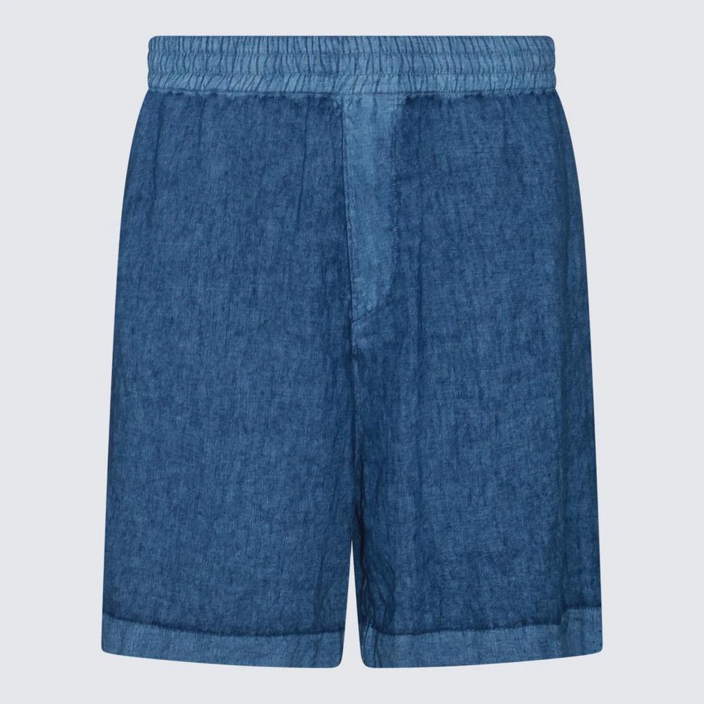 Burberry Burberry Blue Linen Shorts 1