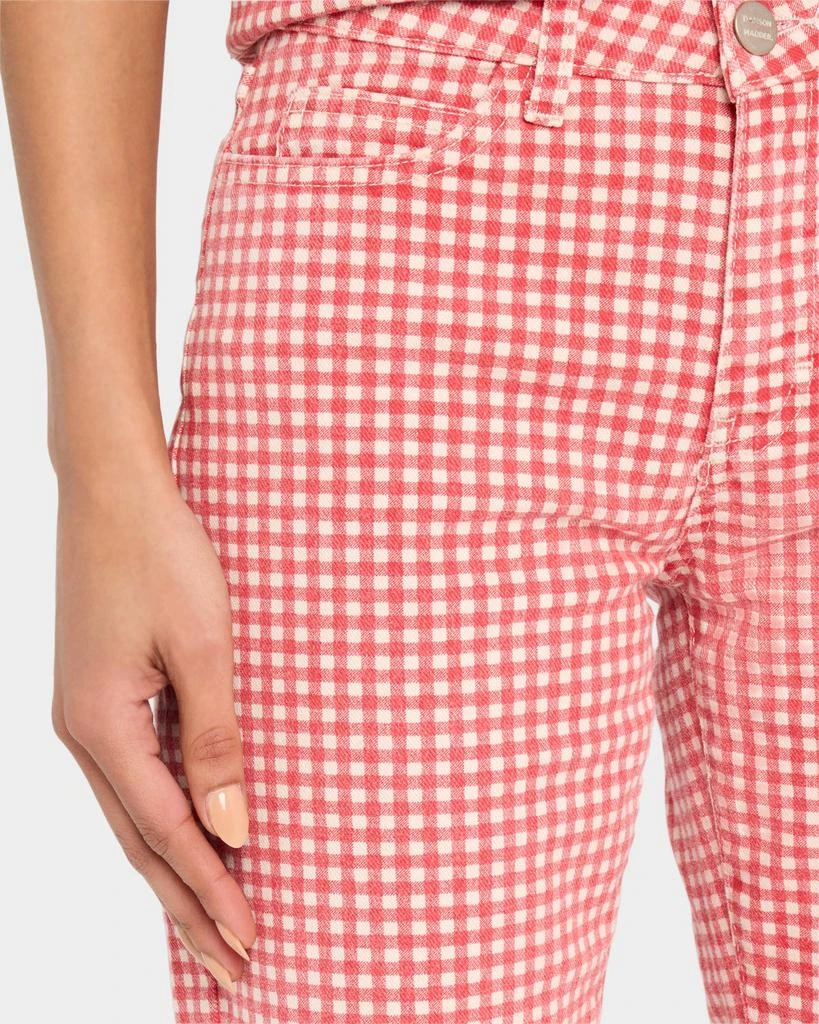 Damson Madder Kenny Gingham Kick-Flare Crop Jeans 5