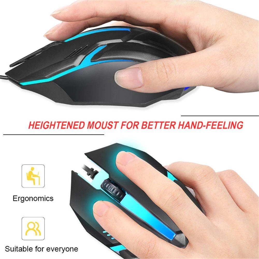 New S1 Gaming Mouse 7 Colors LED Backlight Ergonomics USB Wired Gamer ...