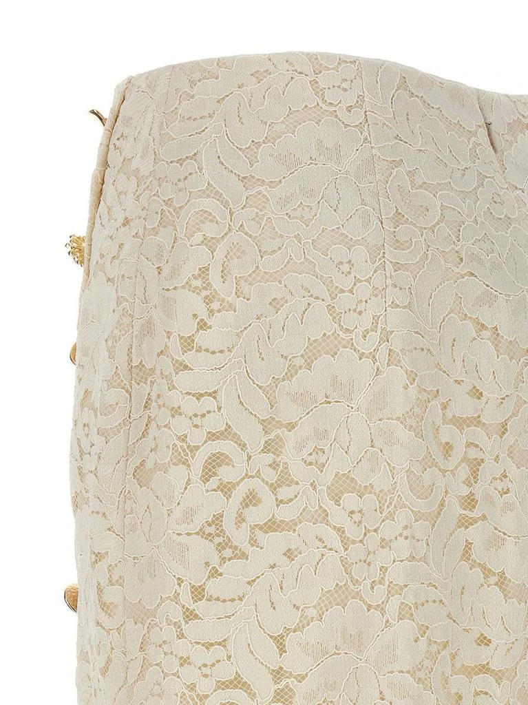 Self Portrait Self-Portrait 'Cream Cord Lace Split Midi' Skirt 4