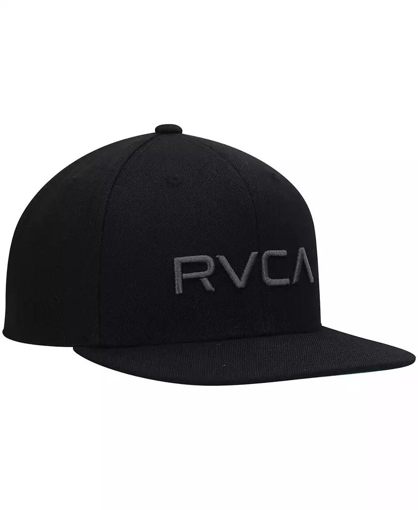 RVCA Big Boys Black Logo Twill Snapback Hat 2