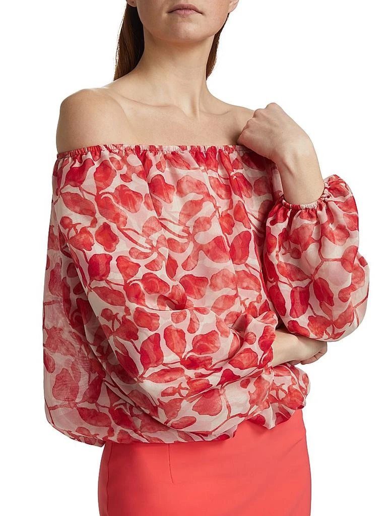 Chiara Boni Toru Floral Chiffon Off-The-Shoulder Top 6