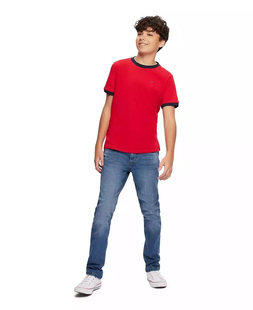 Tommy Hilfiger Big Boys Contrast Trim Embroidered Logo Ken Tee 4