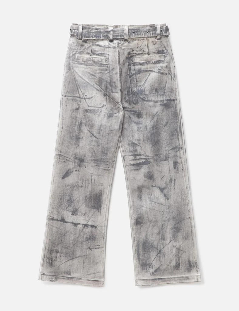 FINE CHAOS WAXED DOUBLE BELT JEANS 2
