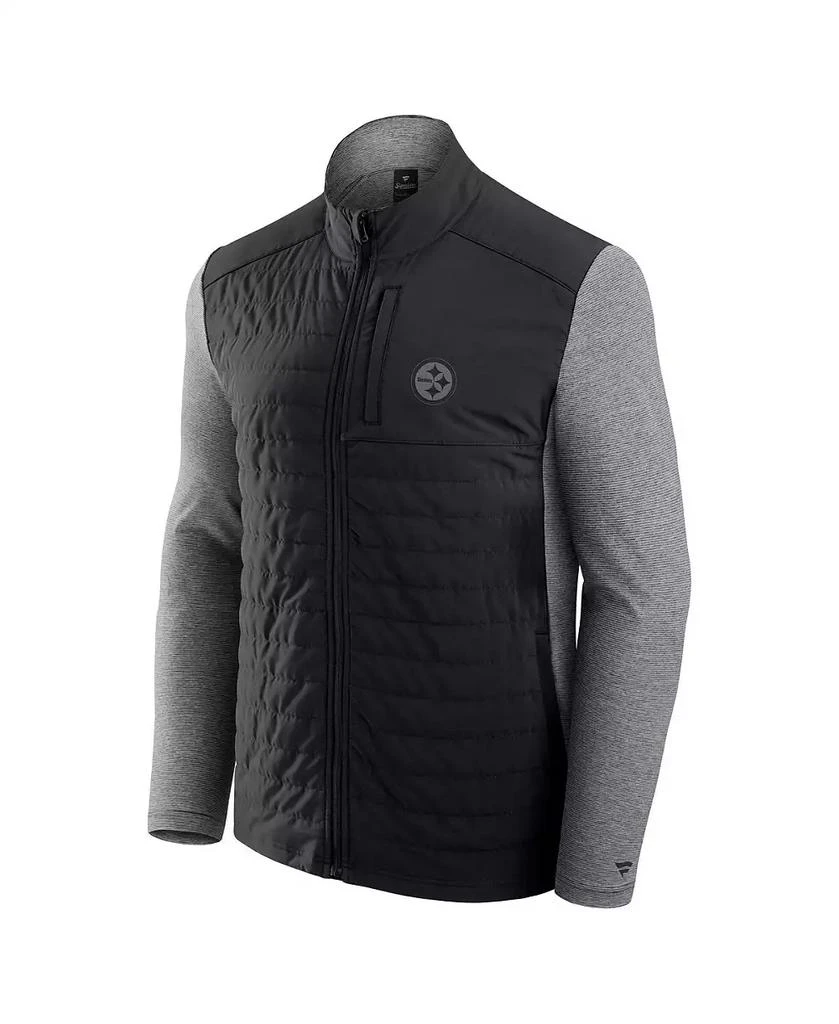 Fanatics Men's and Women's Black/Heather Gray Pittsburgh Steelers Front Office Tonal Full-Zip Jacket 2