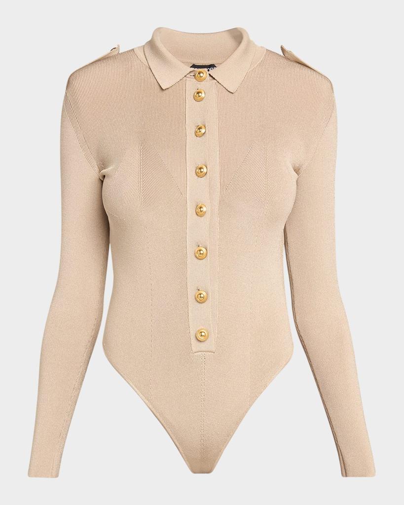 Shop Button-Front Polo Bodysuit on Sale at BeyondStyle – Get