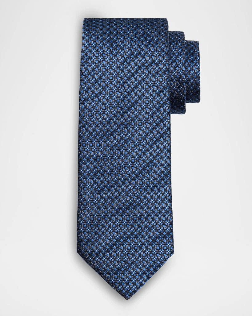Canali Men's Micro-Box Silk Jacquard Tie 1