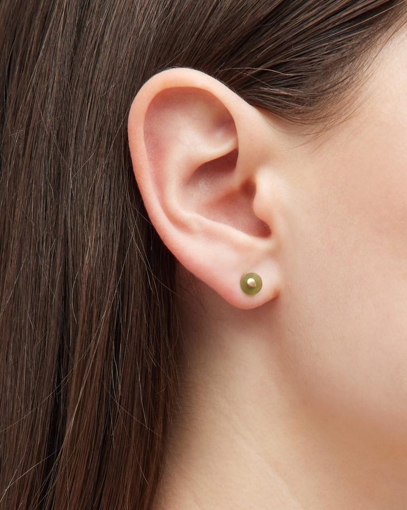 Ginette NY Donut Jade Rose Gold Stud Earrings