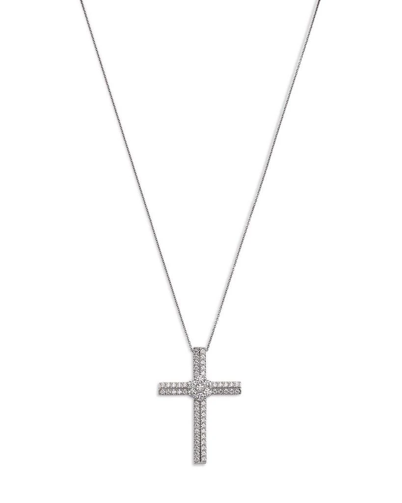 Bloomingdale's Diamond Cross Pendant Necklace in 14K White Gold, 1.0 ct. t.w. 1