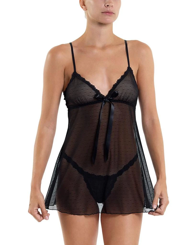 Hanky Panky Dotted Tulle Babydoll 
G String Set 1