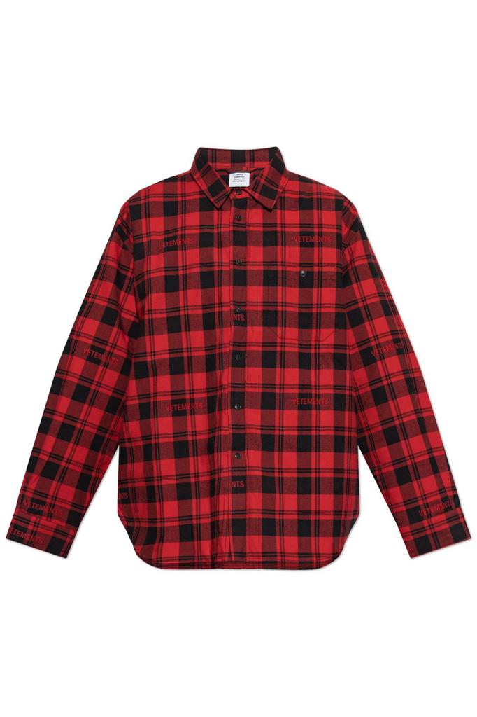 【関税込み】VETEMENTS BLACK & ORANGE FIRE' SHIRT Vetements Black & Orange Fire Shirt XS - Shirts - BeyondStyle
