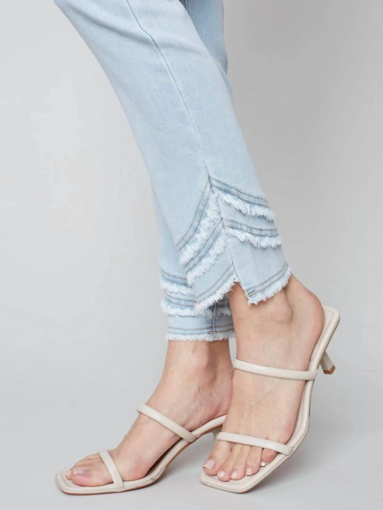 Charlie B Charlie B - Frayed Hem Ankle Jeans 4