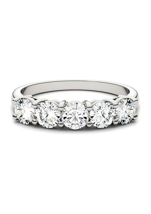 Charles 
Colvard 1.15 ct. t.w. Moissanite Five Stone Band in 14K White Gold 4