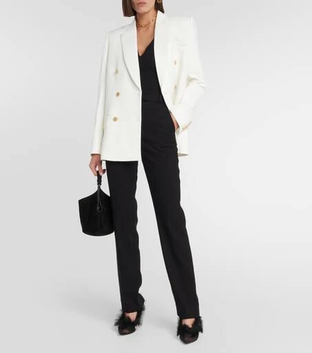 Khaite River shearling-trimmed mesh pumps 2