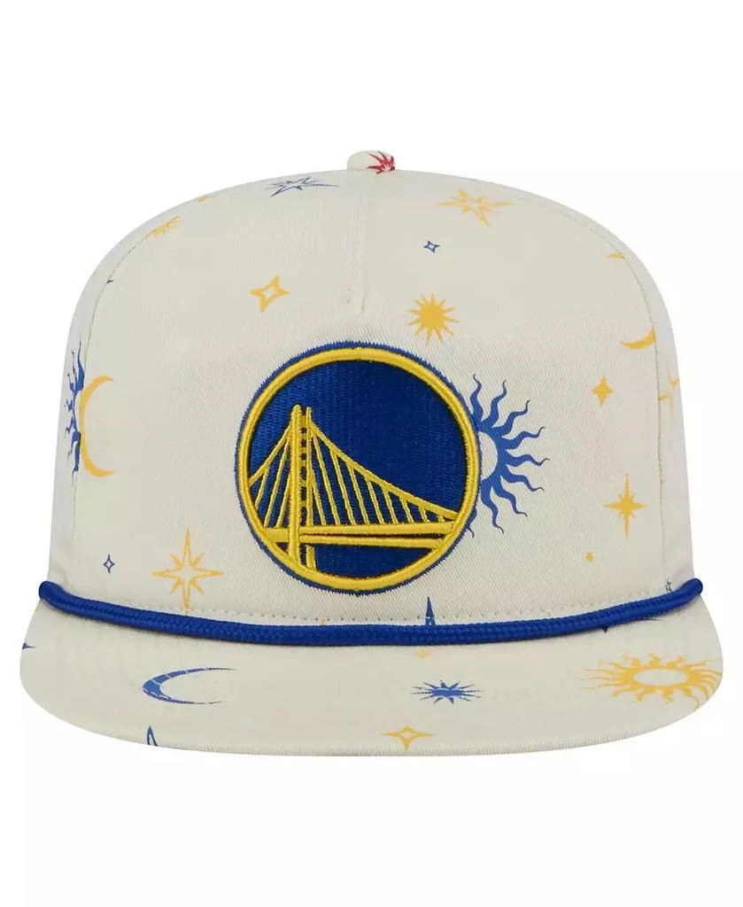 New Era Men's Cream Golden State Warriors Lunar Golfer Snapback Hat 2