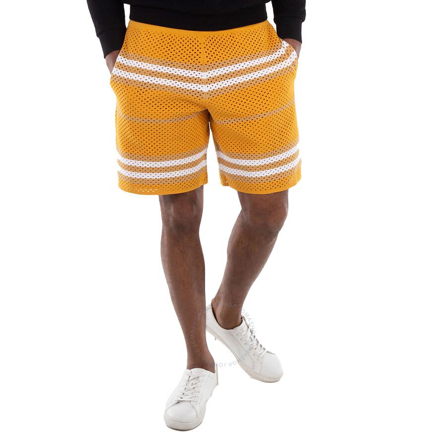 Burberry Marigold Morriss Icon Stripe Pointelle Knit Shorts