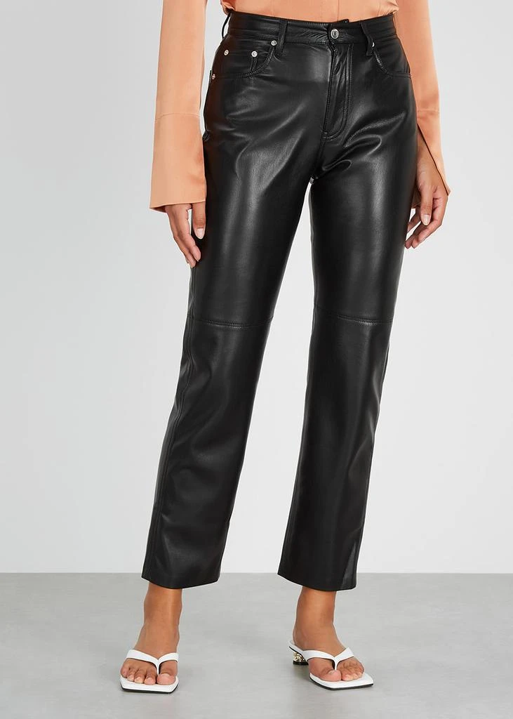 Nanushka Vinni black faux leather trousers 2