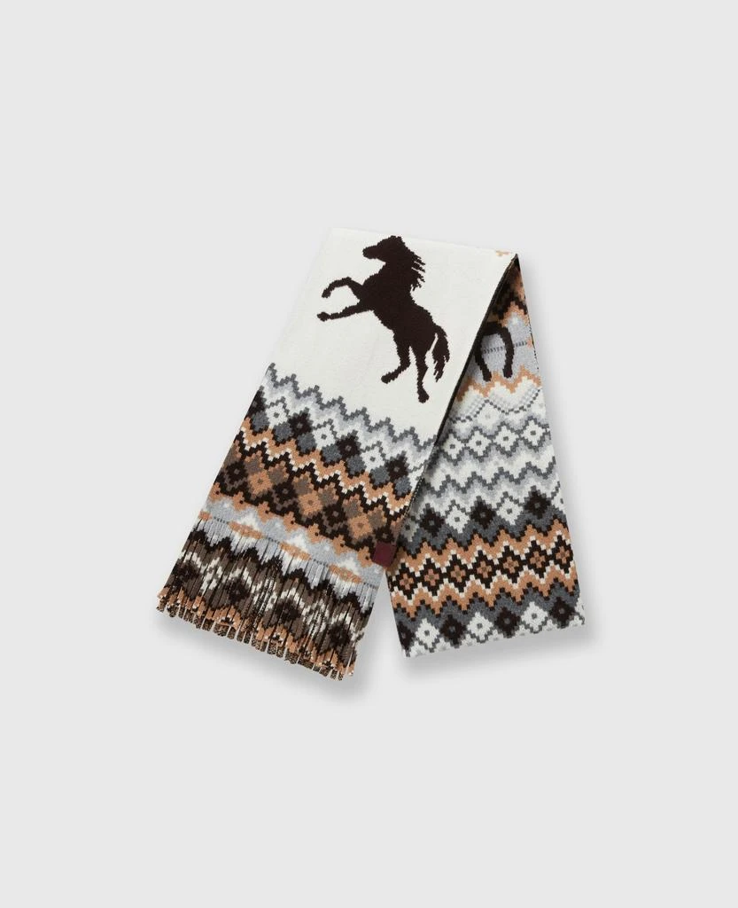 Stella McCartney Stella McCartney - Fairisle Logo Scarf, Woman, Brown and cream 1