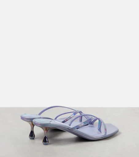Jimmy Choo Etana 50 metallic leather mules 3