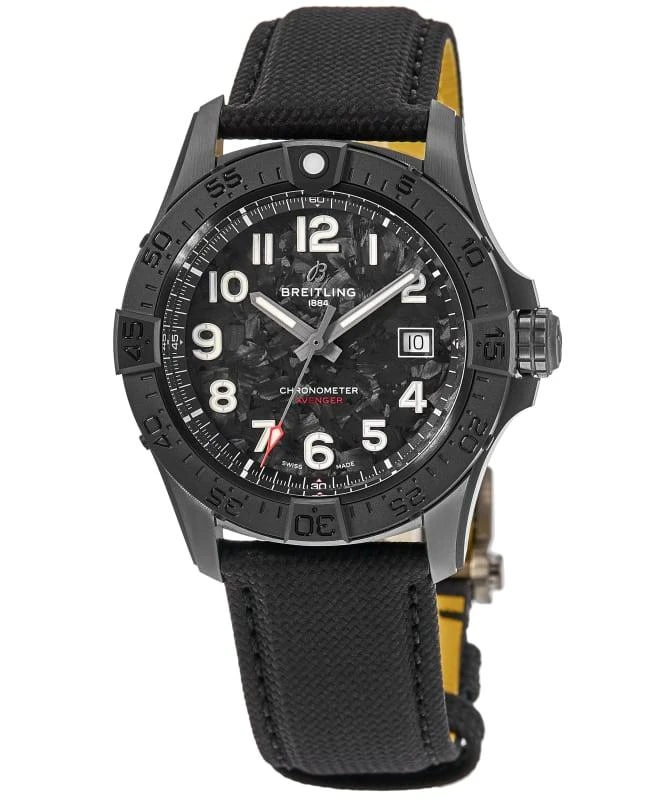 BREITLING Breitling Avenger Automatic 42 Night Mission Black Dial Ceramic Leather Strap Men's Watch S17328101B1X1 1